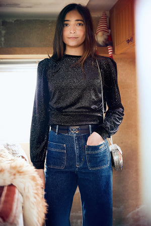 OMEGA BLACK GLITTERY TOP