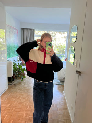 RECORD FLEECE SWEATER RED
