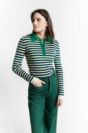 ROSEWELL POLO SWEATER GREEN