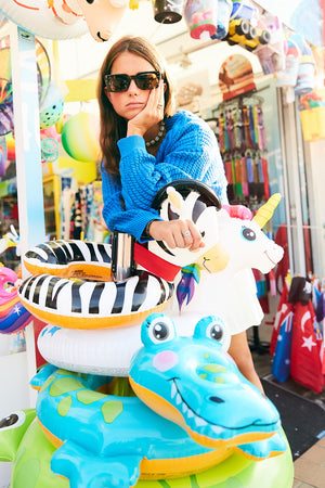 POLINA CROP CARDIGAN BLUE