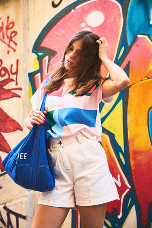 SHORT EN JEAN SIESTA BLANC CASSÉ