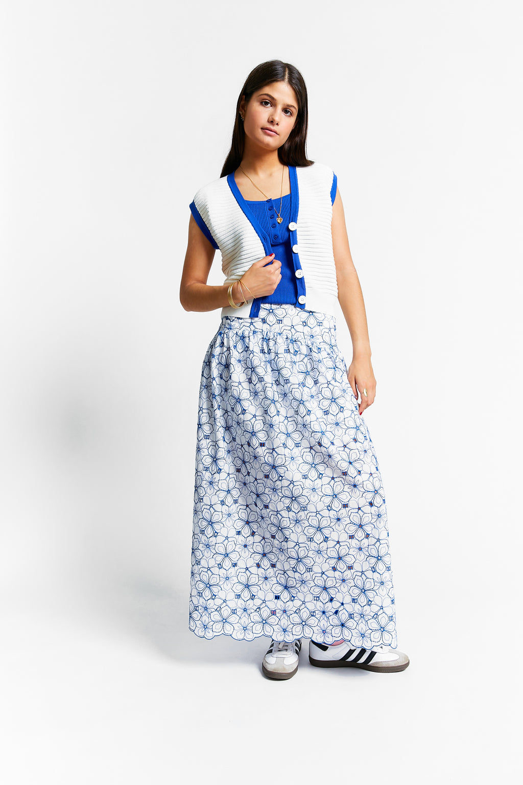 Iris Shadow Suede Lace Skirt