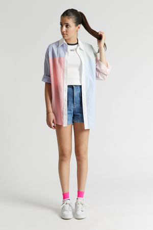 PATMOS PATCHWORK SHIRT BLUE