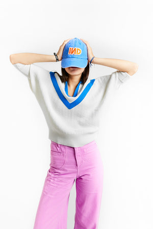 PEACE DENIM CAP BLUE