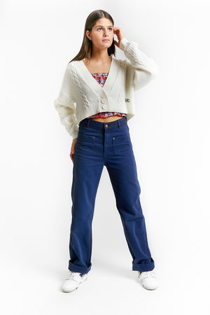 POLINA CROP CARDIGAN WHITE