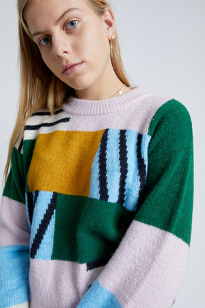 PULL EN MAILLE MOTTOLA BLANC CASSÉ