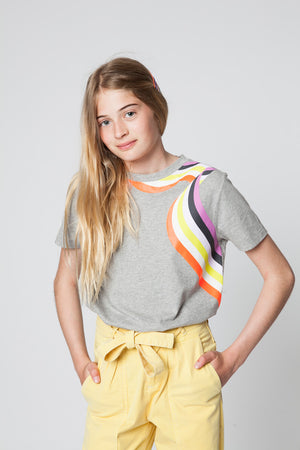 T-SHIRT GRIS ARC-EN-CIEL GABY