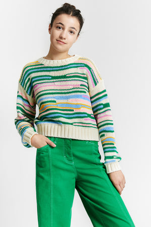PULL EN MAILLE NAUTICA VERT