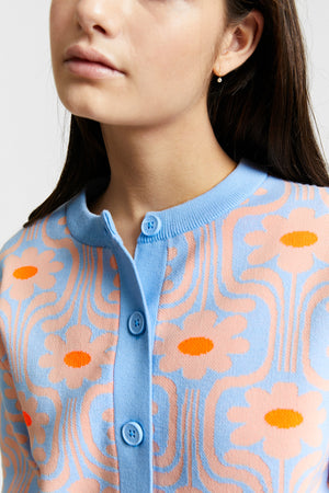 NIRVANA KNIT CARDIGAN BLUE