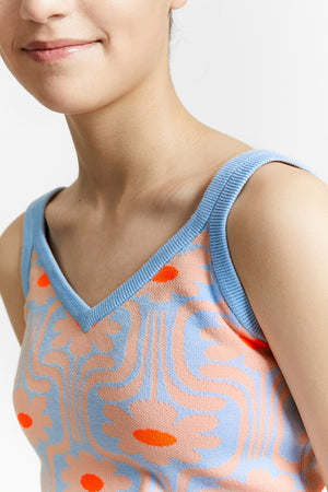 CROP TOP EN MAILLE NEMO BLEU