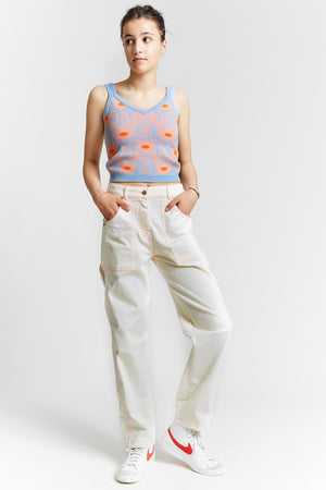 PANTALON NICE CARGO BLANC CASSÉ