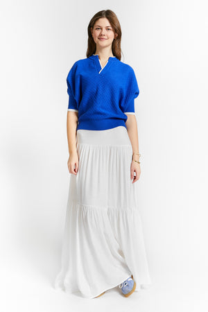 SHAKER MAXI SKIRT WHITE