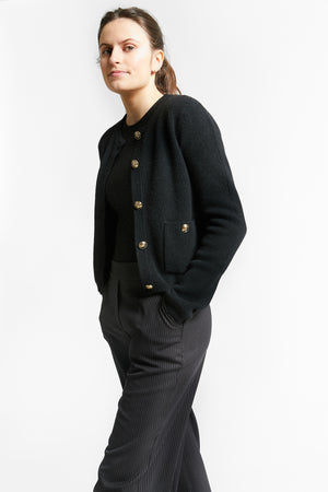 TOURS KNIT-CARDIGAN BLACK