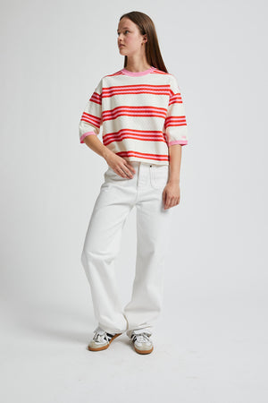 VELVET PULLOVER OFF WHITE