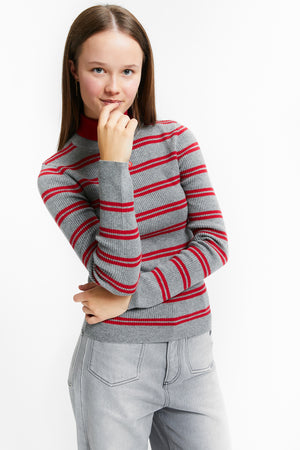 TWIST KNIT-SWEATER GREY
