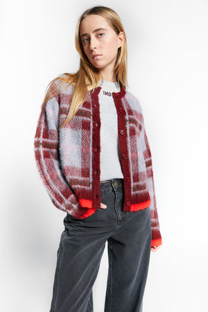 WINNIE KNIT CARDIGAN MERLOT RED
