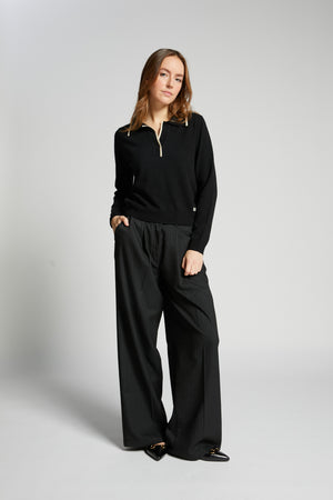 WINNER POLO KNIT-SWEATER BLACK