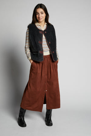 WESTSIDE LONG SKIRT COFFEE
