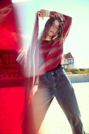 WILLOW KNIT SWEATER MERLOT RED