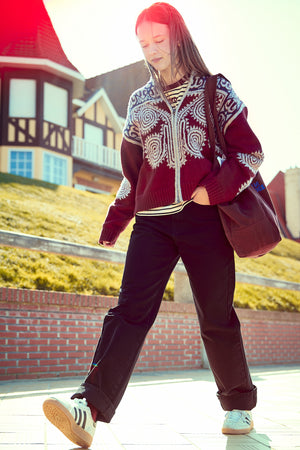 WAKEBOARD KNIT JACKET MERLOT RED
