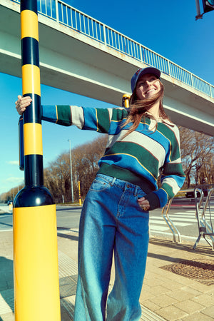 WISHES KNIT-POLO GREEN