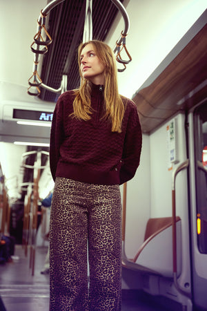 TRENDY KNIT-SWEATER MERLOT