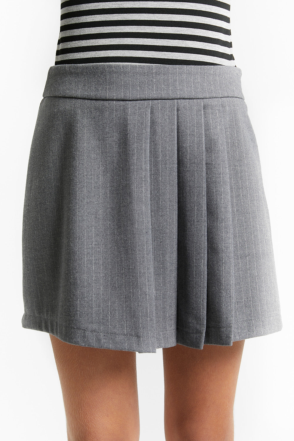 RETORICA STRIPED MINI SKIRT GREY Indee Collection