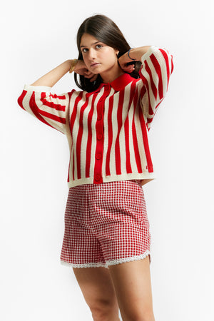 VARNISH CARDIGAN RED