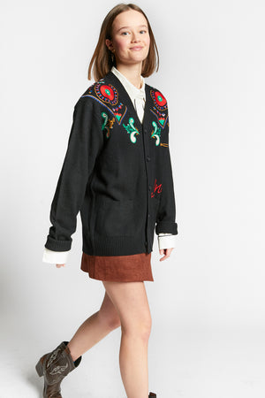 WAFFA KNIT CARDIGAN BLACK