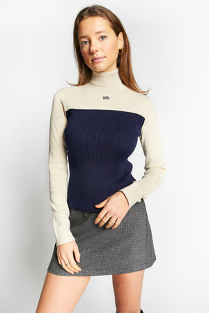 WAPITI KNIT TURTLE NECK NAVY
