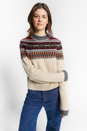 WESTERN KNIT SWEATER OFF WHITE