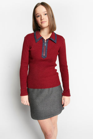 WINGFOIL POLO KNIT-SWEATER MERLOT