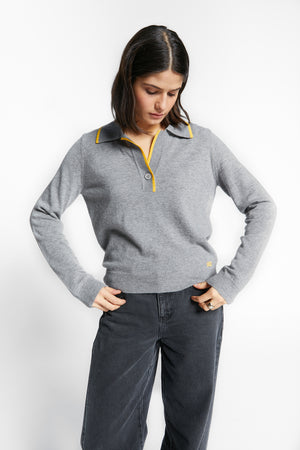 WINNER POLO KNIT-SWEATER GREY